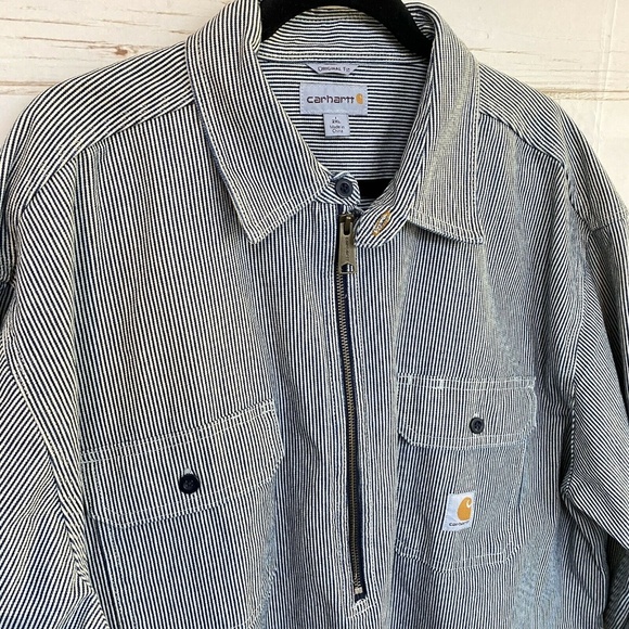 Carhartt Mens 1/2 Zip Canvas Shirt Size 2XL Origin - Picture 6 of 8